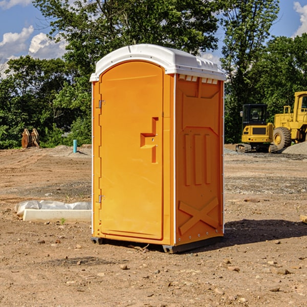 how often are the portable restrooms cleaned and serviced during a rental period in Okemah OK